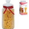 BARATTOLO IN VETRO CON TAPPO COPERCHIO IN CERAMICA DECORATO CUORE 1800 ML