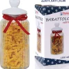 BARATTOLO IN VETRO CON TAPPO COPERCHIO IN CERAMICA DECORATO CUORE 1300 ML