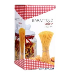 BARATTOLO IN VETRO CON TAPPO COPERCHIO IN CERAMICA DECORATO CUORE 1300 ML
