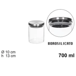 BARATTOLO 700ML SOTTOVUOTO ALIMENTI IN VETRO TRASPARENTE PER CEREALI SNACK CUCINA