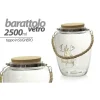 BARATTOLO VETRO MANIGLIA CORDA TAPPO IN SUGHERO 2,5 LT DECORATO 15.1X20CM 758393