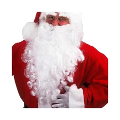 BARBA BIANCA BABBO NATALE REALISTICA ACCESSORIO VESTITO SANTA CLAUS TAGLIA UNICA