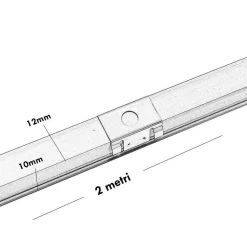 BARRA LED 12 W PROFILO ALLUMINIO INCASSO ESTERNO 12 V LUCE 4000K DIMMERABILE