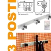 BARRA PORTA SCOPE APPENDI SCOPE 3 POSTI SOSTEGNO MURALE PORTASCOPA APPENDISCOPE