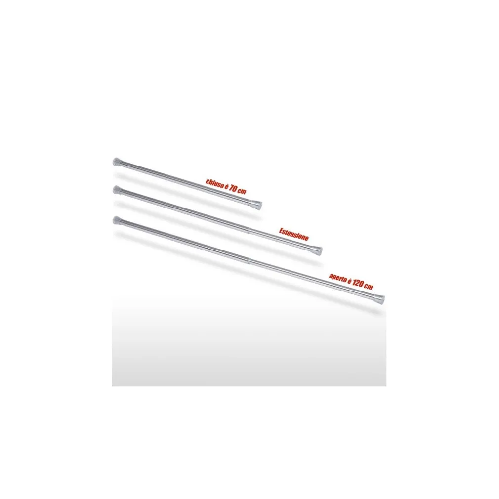 BARRA TELESCOPICA PER TENDA DA DOCCIA 70 CM FINO A 120 CM ALLUMINIO CROMATO