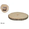 BASE TRONCO LEGNO NATURALE DECORATIVA DISCO PER ORNAMENTO DIAMETRO 34 CM ROTONDO