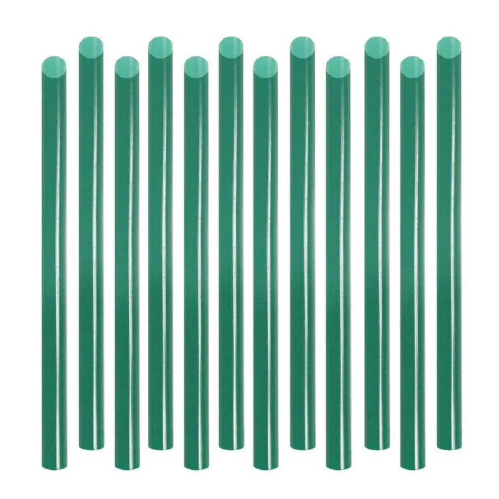 BASTONCINI COLLA 12 PZ PER PISTOLA A CALDO INCOLLATRICE VERDE 12PZ STICK 18X1 CM
