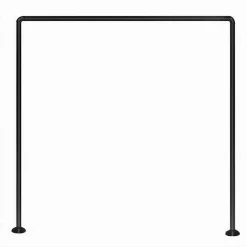 BASTONE ASTA PER TENDA DOCCIA BARRA A U TRE LATI ANGOLARE NERA 90X90X90 CM 87234