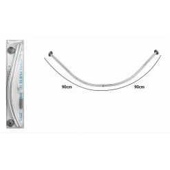 BASTONE ASTA PER TENDA DOCCIA BARRA CURVA ANGOLARE CROMATA 90 X 90CM BAGNO 59802