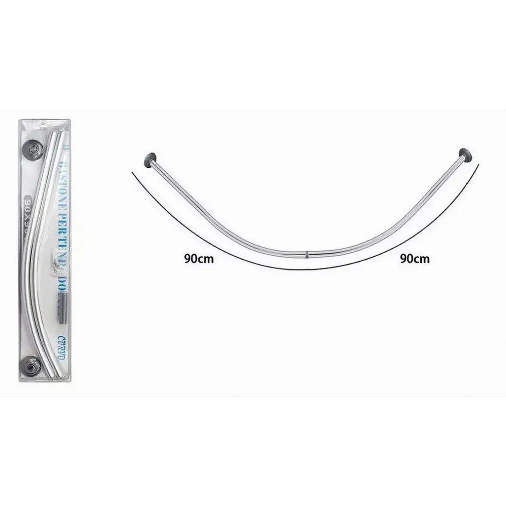 BASTONE ASTA PER TENDA DOCCIA BARRA CURVA ANGOLARE CROMATA 90 X 90CM BAGNO 59802