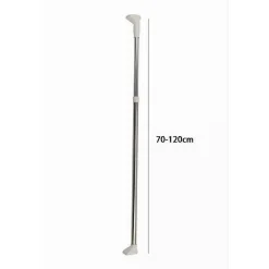 BASTONE ASTA TENDA DOCCIA BARRA TELESCOPICO 70-120CM ALLUMINIO PIEDINI BIANCHI 59796