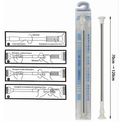 BASTONE SILVER ESTENSIBILE ASTA APPENDIABITI TENDE REGOLABILE DA 70-120 CM 59408