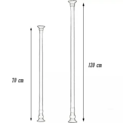 BASTONE SILVER ESTENSIBILE ASTA APPENDIABITI TENDE REGOLABILE DA 70-120 CM 59408