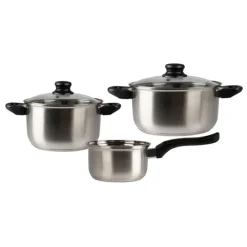 BATTERIA DI PENTOLE 5 PEZZI CUCINA MAGNIFICA IN ACCIAIO INOX CON FONDO FULL INDUCTION