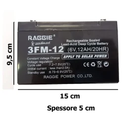 BATTERIA ERMETICA RICARICABILE PER GRUPPO DI CONTINUITà 6V 12AH ATTACCO FASTON
