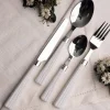 BAVARIA SET SERVIZIO 24 PEZZI POSATE ACCIAIO INOX CON MANICO BIANCO CUCINA