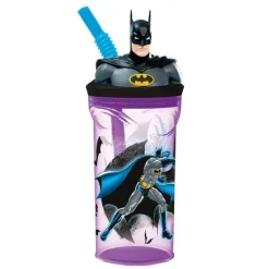 BICCHIERE CON CANNUCCIA INTEGRATA BATMAN IN 3D CAPIENZA 360 ML PER BAMBINI