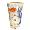 BICCHIERE DA TAVOLA CON CONCHIGLIE E CORALLI STILE MARINO TAZZA DRINK 8X13 CM