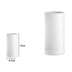 BICCHIERE PORTA SPAZZOLINI DENTIFRICIO CILINDRICO BIANCO BAGNO ACCESSORI 69896