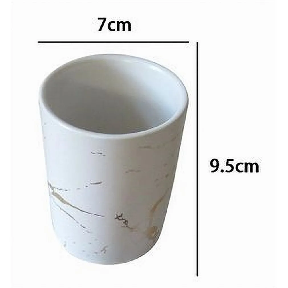 BICCHIERE PORTA SPAZZOLINI EFFETTO MARMO MODERNO ACCESSORI ARREDO DA BAGNO 59886