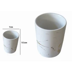 BICCHIERE PORTA SPAZZOLINI EFFETTO MARMO MODERNO ACCESSORI ARREDO DA BAGNO 59886