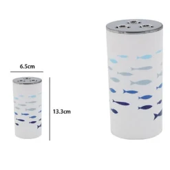 BICCHIERE PORTA SPAZZOLINO 3 FORI IN PLASTICA ACCESSORIO BAGNO PESCIOLINI 69882