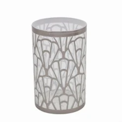 BICCHIERE PORTA SPAZZOLINI ACCESSORIO BAGNO ARGENTO CONTEMPORANEO ARREDO 59101