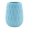 BICCHIERE PORTA SPAZZOLINI COLORE AZZURRO LAVORATO ACCESSORI ARREDO BAGNO 79943