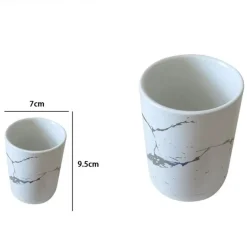 BICCHIERE PORTA SPAZZOLINI ACCESSORI EFFETTO MARMO MODERNO ARREDO DA BAGNO 59889