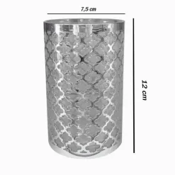 BICCHIERE PORTA SPAZZOLINI ACCESSORIO BAGNO ARGENTO STILE BAROCCO ARREDO 59107