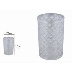 BICCHIERE PORTA SPAZZOLINI ACCESSORIO BAGNO ARGENTO STILE BAROCCO ARREDO 59107