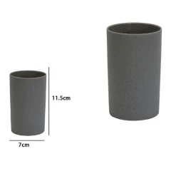 BICCHIERE PORTA SPAZZOLINI DA DENTI COLORE GRIGIO ACCESSORI ARREDO BAGNO 79799