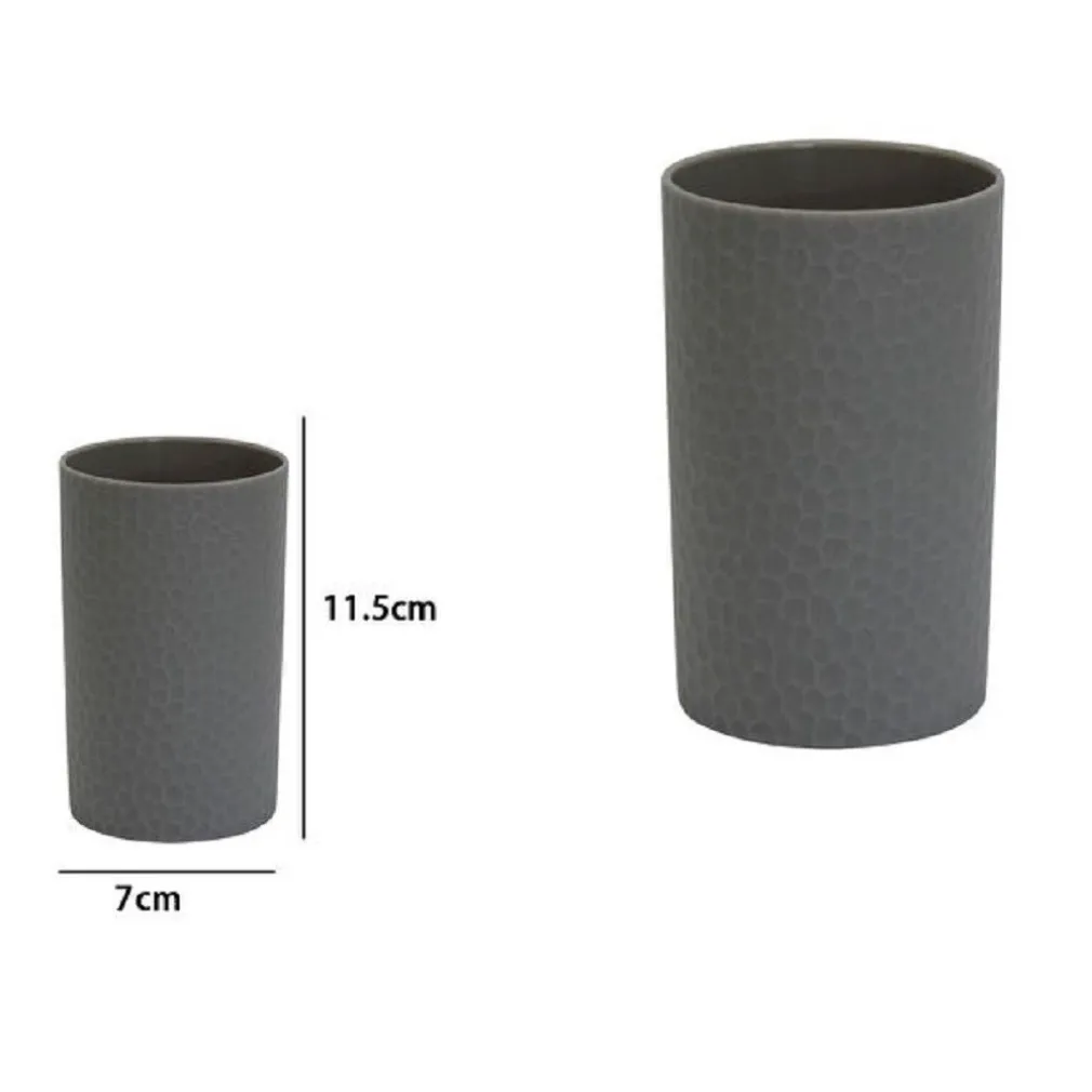 BICCHIERE PORTA SPAZZOLINI DA DENTI COLORE GRIGIO ACCESSORI ARREDO BAGNO 79799