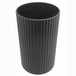 BICCHIERE PORTA SPAZZOLINI GRIGIO SCURO RIGATO ACCESSORI PER ARREDO BAGNO 79171