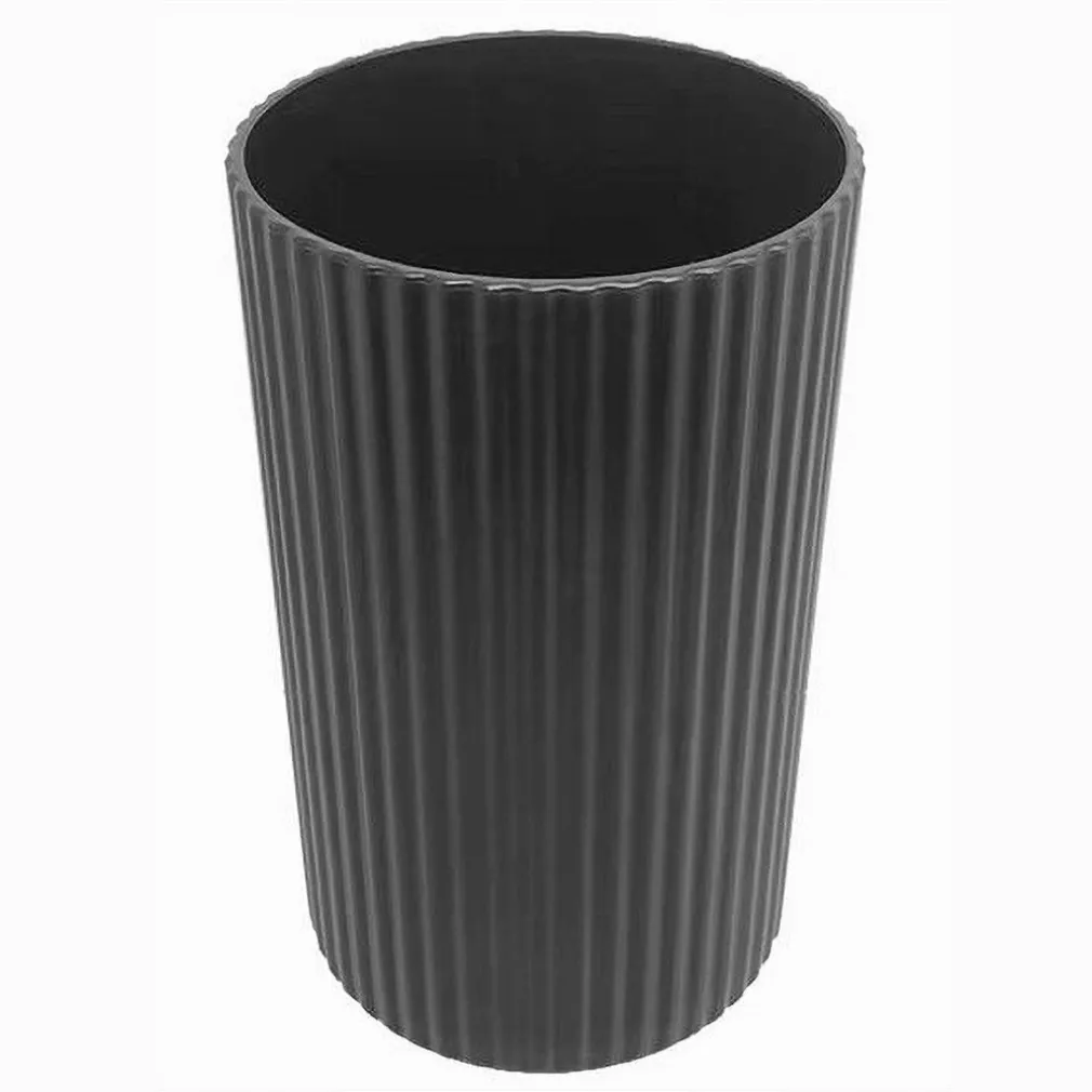 BICCHIERE PORTA SPAZZOLINI GRIGIO SCURO RIGATO ACCESSORI PER ARREDO BAGNO 79171