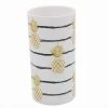 BICCHIERE PORTA SPAZZOLINO BIANCO CON ANANAS IN PLASTICA ACCESSORIO BAGNO 69758