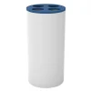 BICCHIERE PORTA SPAZZOLINI 4 FORI BIANCO BLU IN PLASTICA ACCESSORIO BAGNO 69897