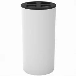 BICCHIERE PORTA SPAZZOLINI 4 FORI BIANCO NERO IN PLASTICA ACCESSORIO BAGNO 69773