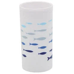 BICCHIERE PORTA SPAZZOLINO BIANCO IN PLASTICA ACCESSORIO BAGNO PESCIOLINI 69881