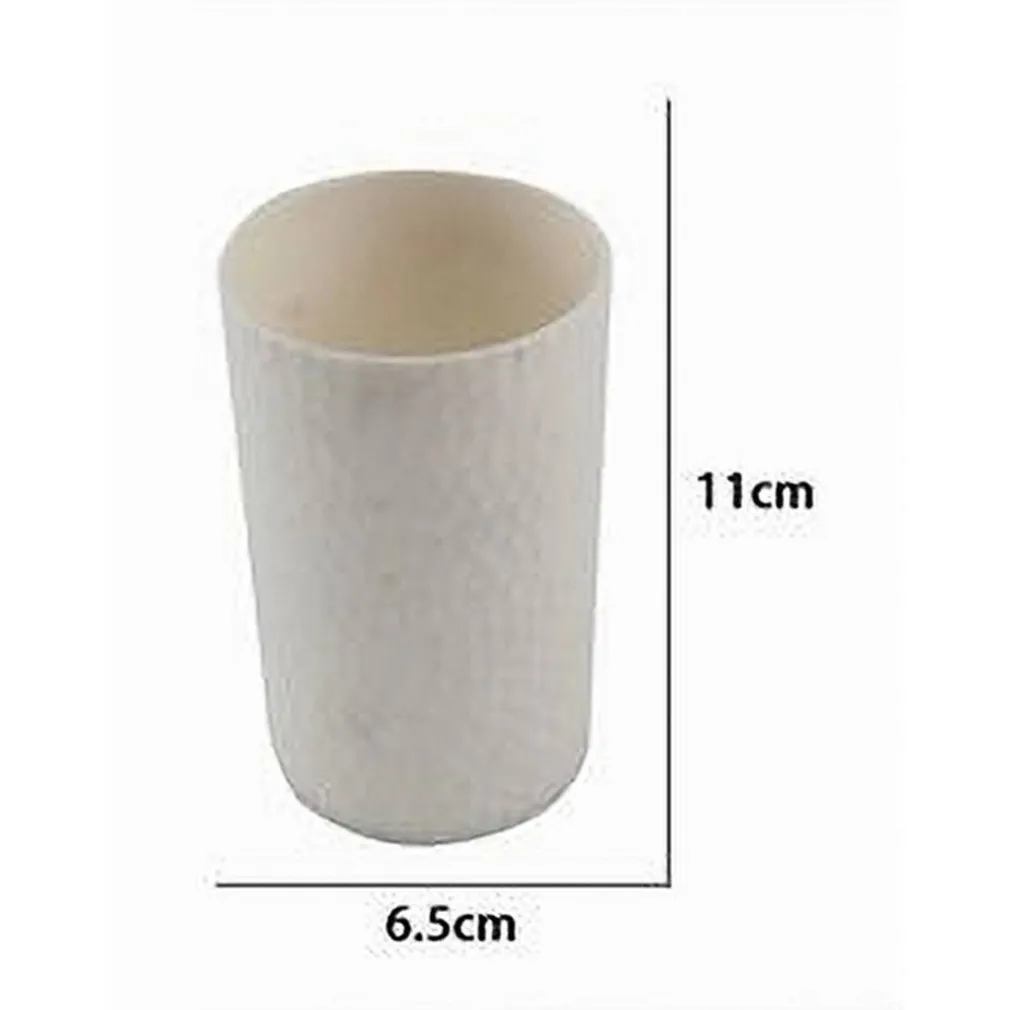 BICCHIERE PORTA SPAZZOLINI COLORE BIANCO LAVORATO ACCESSORIO ARREDO BAGNO 10436