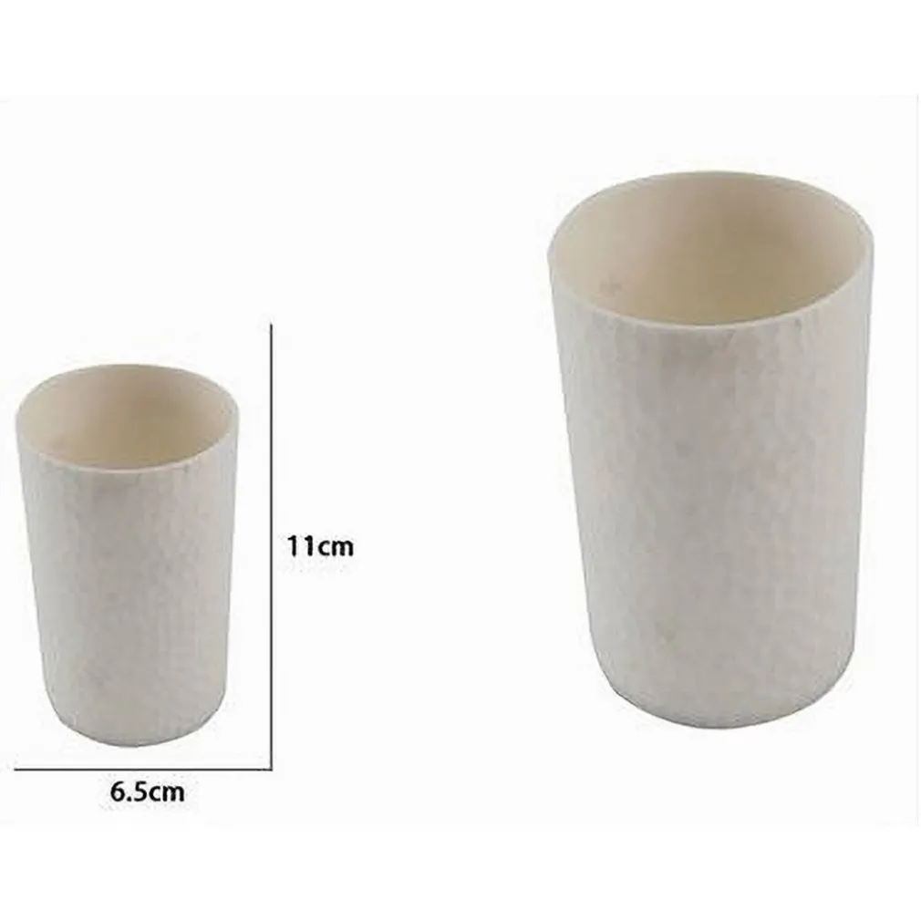 BICCHIERE PORTA SPAZZOLINI COLORE BIANCO LAVORATO ACCESSORIO ARREDO BAGNO 10436