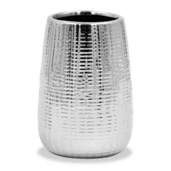 BICCHIERE PORTA SPAZZOLINI DA DENTI COLORE ARGENTO ACCESSORI ARREDO BAGNO 59923