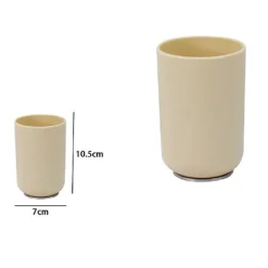 BICCHIERE PORTA SPAZZOLINI DENTIFRICIO BEIGE SILVER ACCESSORI ARREDO BAGNO 79882