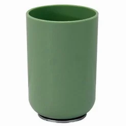 BICCHIERE PORTA SPAZZOLINI DENTIFRICIO VERDE SILVER ACCESSORI ARREDO BAGNO 79876