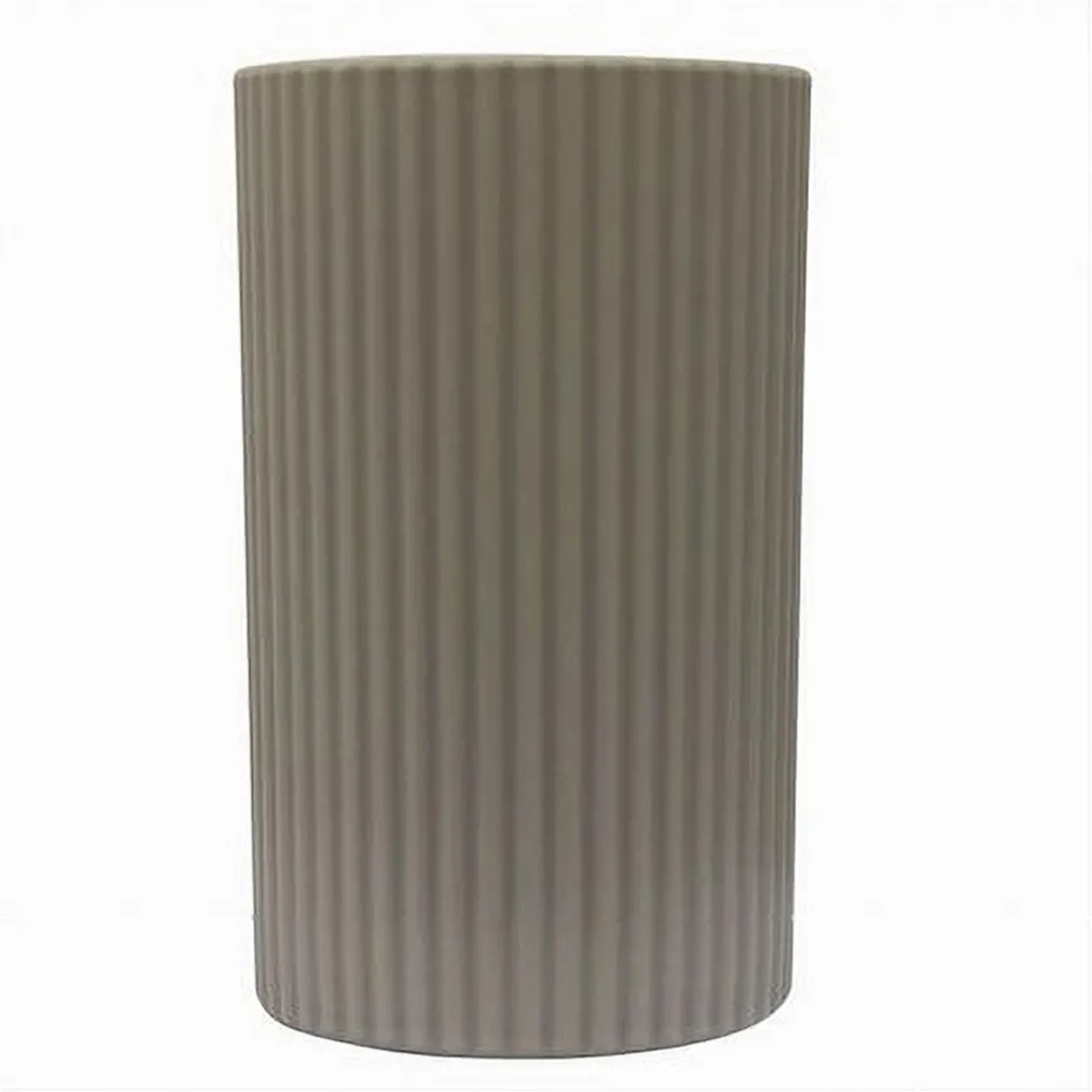 BICCHIERE PORTA SPAZZOLINI COLORE BEIGE RIGATO ACCESSORIO PER ARREDO BAGNO 79167