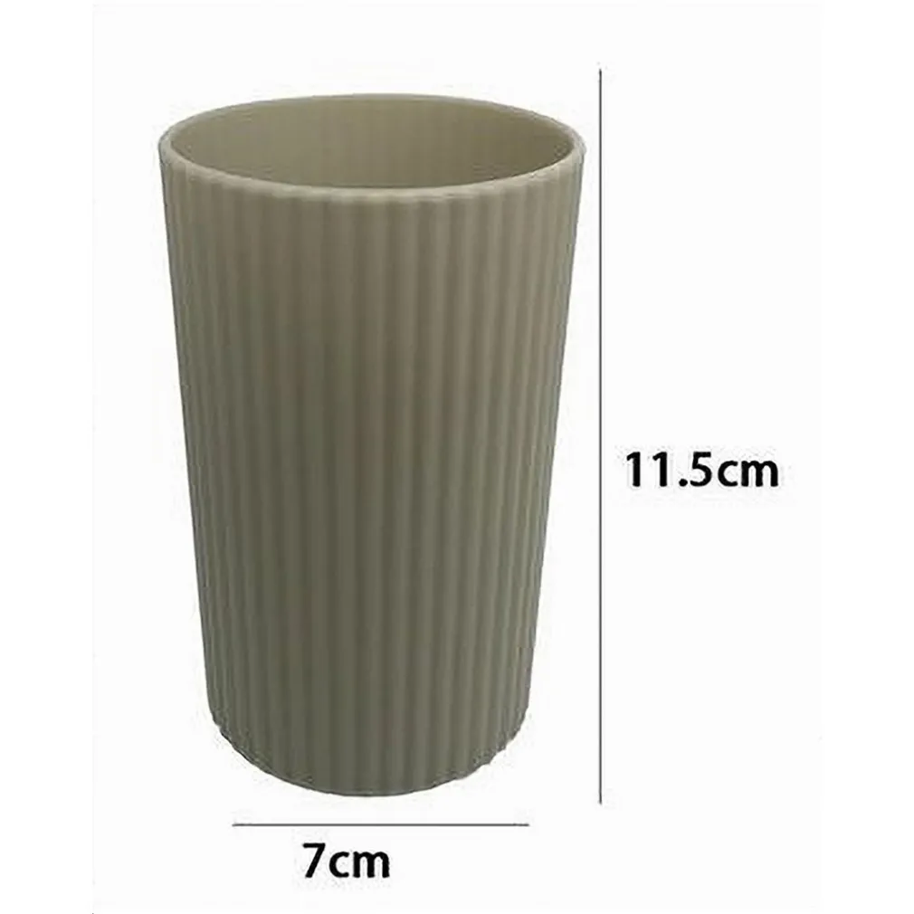 BICCHIERE PORTA SPAZZOLINI COLORE BEIGE RIGATO ACCESSORIO PER ARREDO BAGNO 79167