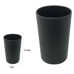 BICCHIERE PORTA SPAZZOLINI DA DENTI COLORE NERO ACCESSORI ARREDO DA BAGNO 79183