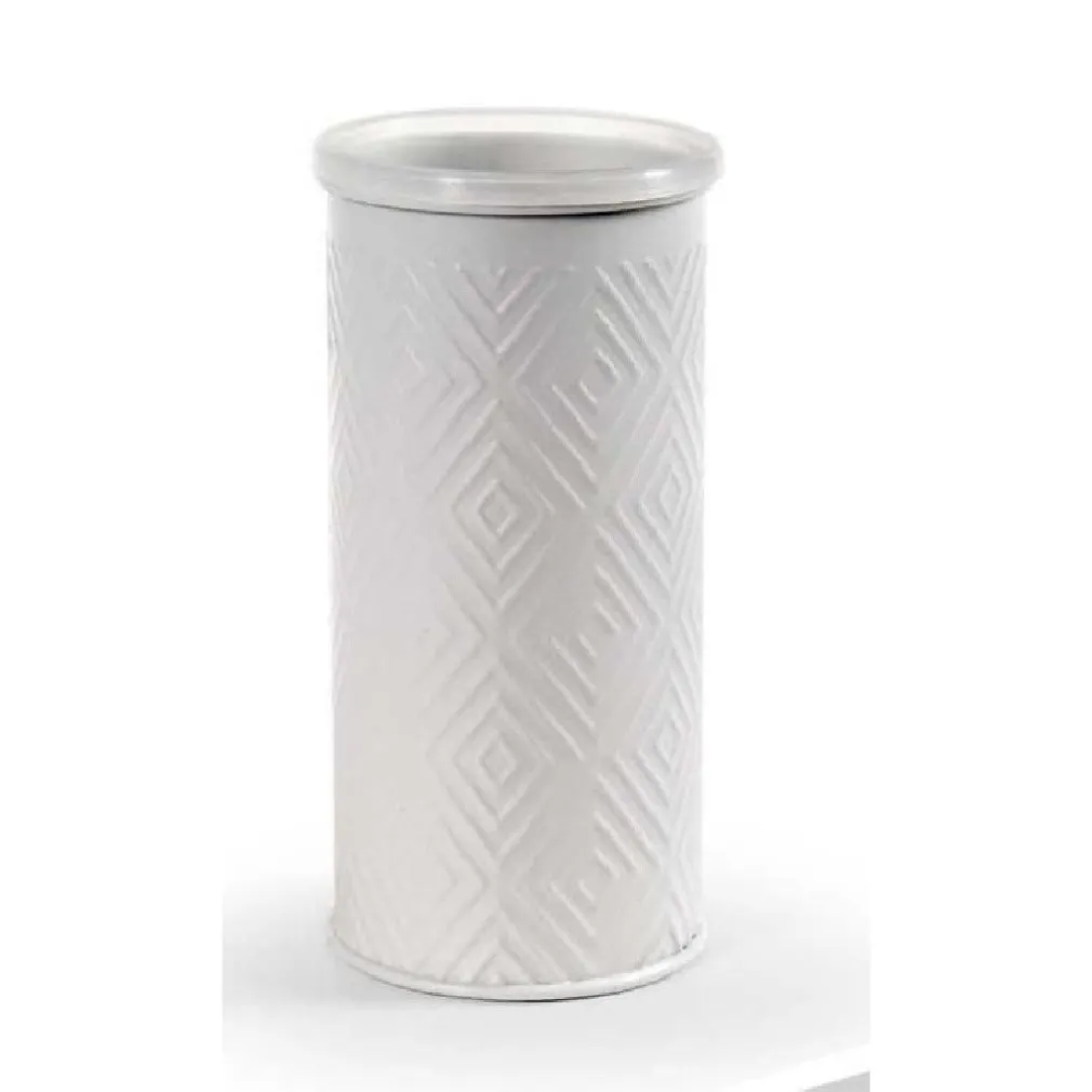 BICCHIERE PORTA SPAZZOLINO METALLO ROMBO ELEGANTE COLORI ASSORTITI 6X13CM 783357