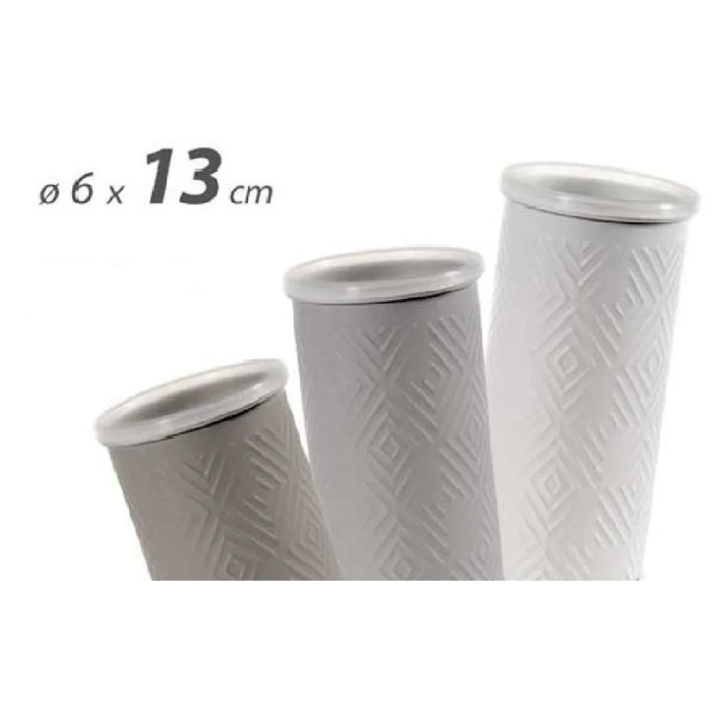 BICCHIERE PORTA SPAZZOLINO METALLO ROMBO ELEGANTE COLORI ASSORTITI 6X13CM 783357