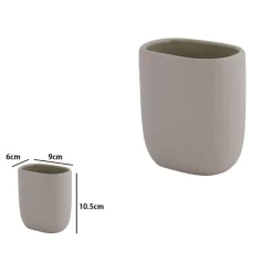 BICCHIERE PORTA SPAZZOLINI DENTIFRICIO PIATTO TORTORA ARREDO BAGNO ACCESSORIO 87814